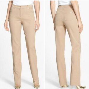 St. John Yellow Label Collection Straight-Leg Khaki Suiting Trouser Quiet Luxury